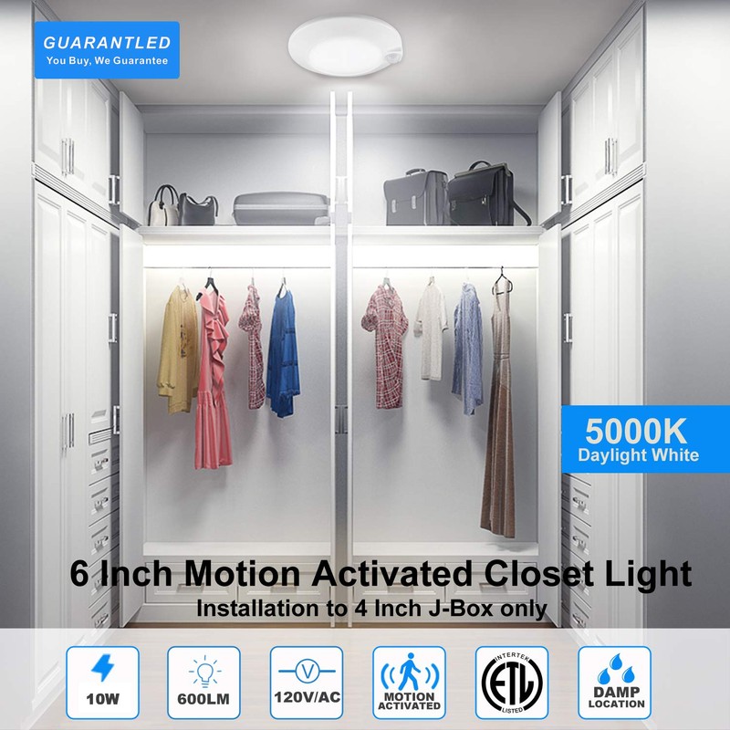 Closet Lights Motion Sensored, LED Closet Light Motion Activated, 5000K