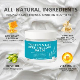 Maidlure Tighten & Lift Beef Tallow Balm, Beef Tallow-Based Face & Neck Balm, Grass Fed Beef Tallow Beeswax & Honey Extract Moisturizer for Tightening and Firming (1)