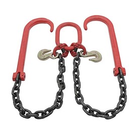 Mytee Products Tow Recovery w/ G80-3/8 x 2' Chain 7100# Lbs, Two 15" J-Hook & Eye Cradle Grab Hook