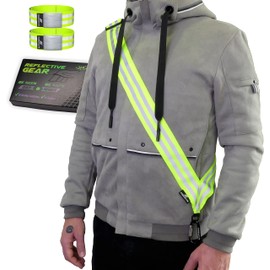 FREEMOVE Reflective SASH with 2 Reflective Arm Bands/Reflective Wristbands > Ultralight & Practical > Reflective Vest Gear for Your Visibility at Day & Night >for Dog Walking >for Women, Men, Kids