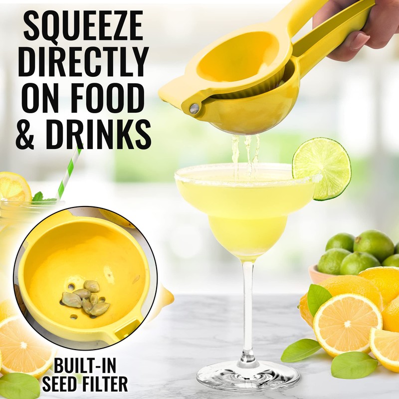 Zulay Kitchen sqeeze-001 Single Bowl Squeezer, Aluminium, Lemon Yellow