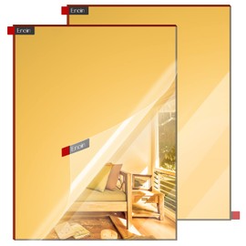 Enoin 2pcs 8 x 12 Inch Gold Mirror Acrylic/Plexiglass Sheet 0.118'' 1/8'' Thick, Non Glass Safety Reflective Mirror Sheet Laser Board Panel for Home and Commercial Use, DIY Craft, Wall Decor