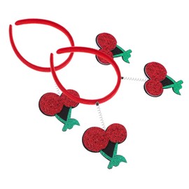 BESPORTBLE 2pcs Fruit Headbands Creative Headdress for Carnival Parties Lightweight Comfortable Accessories Fun Cherry Fruit Design for Childrens Celebrations
