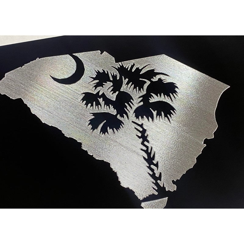 Engraved SC Palm Palmetto Tree Car Tag Diamond Etched Vanity