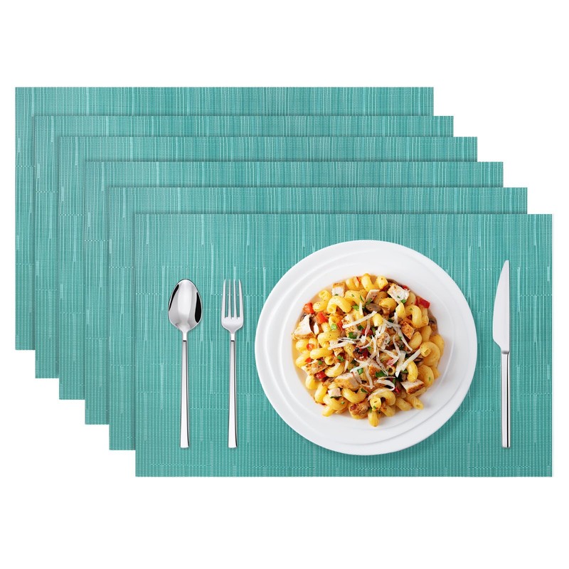 AMFUN Set of 6 Washable Woven Placemats, Waterproof Place Mats