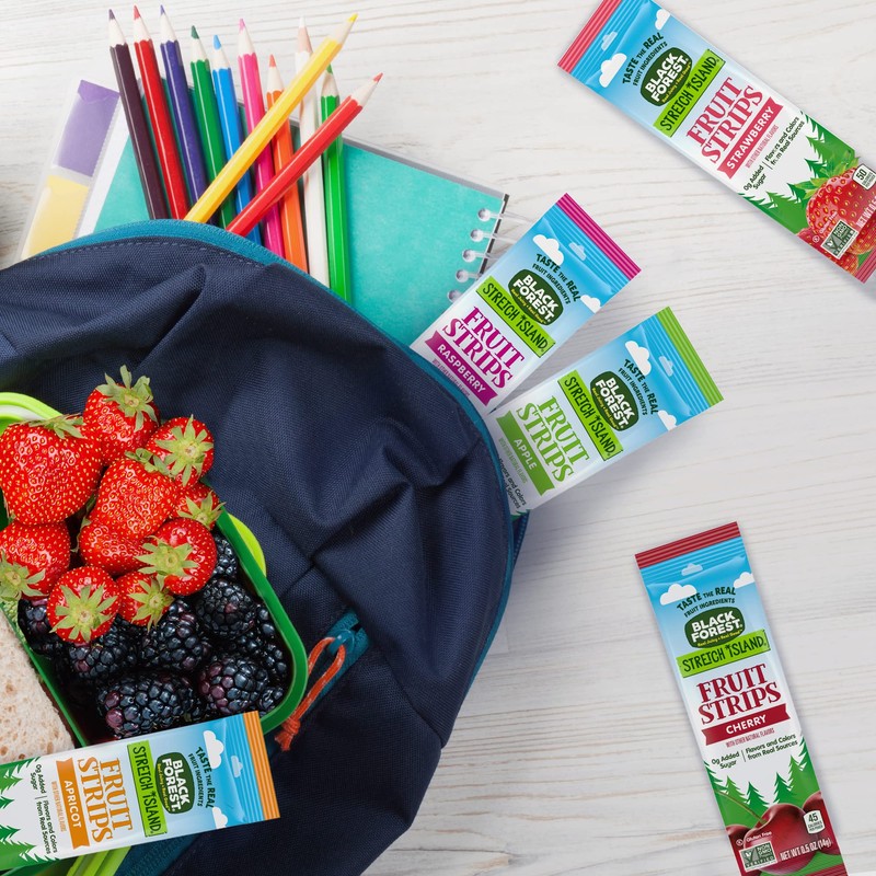 Black Forest Stretch Island Fruit Strips, Raspberry, 0.5ounce Strips (Pack