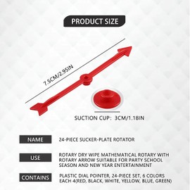 24 Pieces Suction Cup Type Board Spinner,Spinners Dry Erase Math Spinner with Rotating Arrow for Party School Season and New Year Entertainment