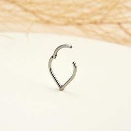 G23 Titanium Nose Rings for Sensitive Skin, 16G Septum Clicker Nose Ring, Teardrop Double Triple Nose Ring 6 mm 8 mm 10 mm 12 mm, Titanium
