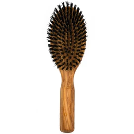 Thats me organic Professional Hair Brush Classic Shape "The Mediterranean" Made of Olive Wood & Boar Bristles - Natural Hair Brush for Curls and Long, Thick Hair - Sleek Bun Brush