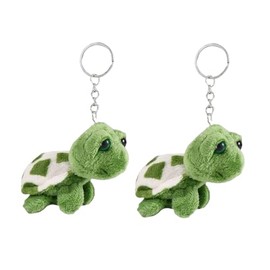 Zhuluck 2Pcs Green Mini Tortoise Plush Stuffed Animal Cute Plush Sea Turtle Keychain Pendant Cartoon Doll for Birthday Gift Bag Accessories, Stuffed Animals Charm Keyrings
