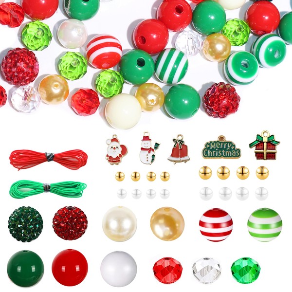 BLAESIFF Pack of 285 Colourful Christmas Beads, Christmas Beads for