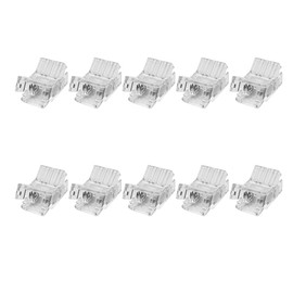 Biantie La 4-Pin LED Strip Connector for COB RGB LED Strip Lights, 10mm Solderless Quick Connect Clips, Wire to Strip Light Adapter, No Solder LED Strip Joiner (10 Pack)