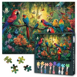 1000 Pieces Challenging Jigsaw Puzzle for Adults Parrot in The Tree Jigsaw Puzzle for Adults Gift Home Decor Tropical Birds Intelligence Puzzles for Family Games 27.5"x19.7"