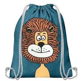 CALLYSONIC Gym bag girls, gym bag boys, lightweight and robust gym bag children, sports bag boy, sports backpack children, swimming bag, cute lion design, for sports, school, Dark blue-1, S