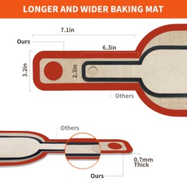PLAPITATE Silicone Bread Sling Dutch Oven Liner, Non-Stick & Easy Clean Reusable Oval Silicone Bread Sling Baking Mat, Easy to Transfer Sourdough Bread - 2 Red Set