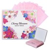 [100 Counts + Mirror Case] Cherry Blossom Natural Oil Blotting