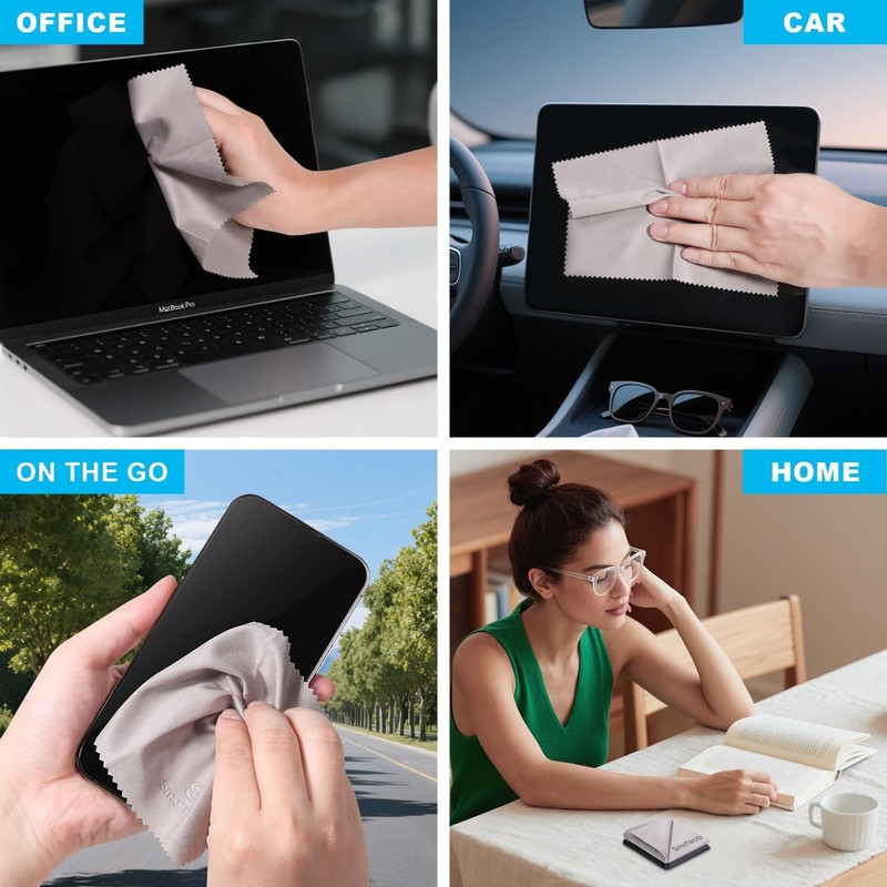 SmoTecQ Premium Microfiber Cleaning Cloths (6-Pack) – Ultra-Soft, Scratch-Free Cloths