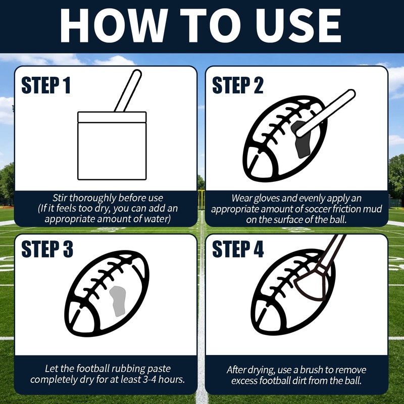 TBTFW Football Mud, Football Rubbing Mud for Leather Footballs-16oz/8oz