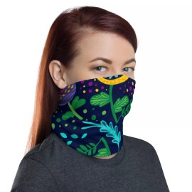 PBGoods Black Floral Neck Gaiter Face Mask Alternative Facemask NEW