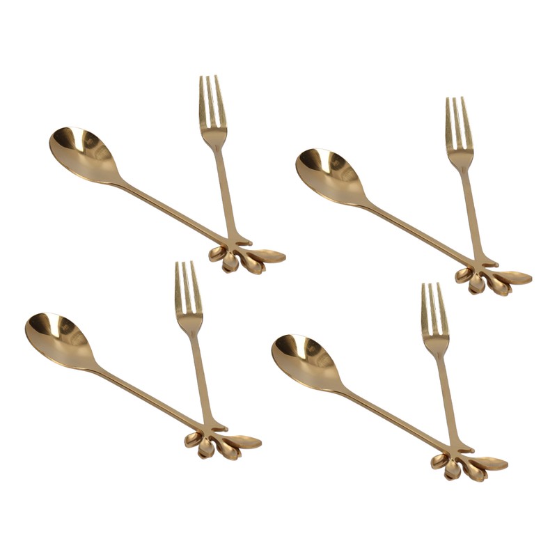 8Pcs Branch Design Coffee Spoon Stainless Steel Fruit Fork Dessert