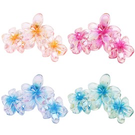 Hawaiian Flower Hair Clips Large Matte Hair Claw for Women Non-Slip Strong Hold Clips for Thick Hair, Hair Accessories
