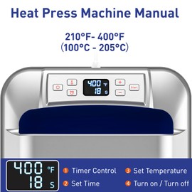 IMREN Portable Heat Press Machine, 12" x 10", for T Shirts and Hoodies,Heat Transfer for Sublimation,Vinyl,Heat Transfer Project with Heat Press Pad - Blue