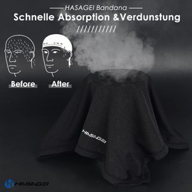 HASAGEI Bandana Breathable Headscarf Face Bandana Quick Drying Durag Elastic Bandana Men's Neckerchief Sports Bandana Head Scarf, black