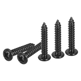 DTGN #6x3/4" Phillips Pan Head Self-tapping Screw - 100Pack - Black Oxide Carbon Steel Sheet Metal Screws Wood Screws