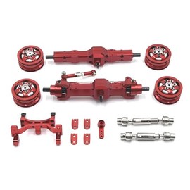 WPL C74 1/10 Car Spare Parts Metal Upgrade Axle Steering Gear Seat Hub Transmission Shaft (Red)