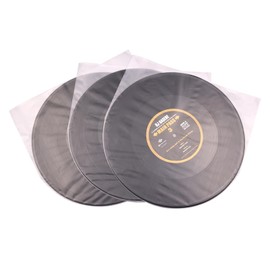 LP Vinyl Inner Sleeves Transparent Anti Static Plastic Round Bottom Protective Sleeves Album Covers (10 inch 25PCS)