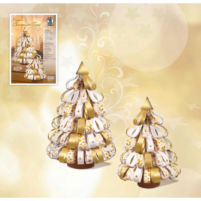 Ursus Design Stripes Paper Christmas Trees, 24310099 Glamour