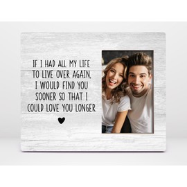 Orchroma Couples Gifts Picture Frame,Romantic Marriage Gifts for Couples,Long Distance Relationship Gifts for Him Her,Birthday Gifts Love Picture Frame (Love you longer)