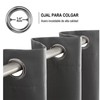 Blackout Curtain Polyester Bedroom Darkening Curtains Dark Grey for Household