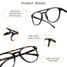 LifeArt Blue Light Blocking Glasses, Anti Eyestrain, Computer Reading Glasses, Gaming Glasses, TV Glasses for Women Men, Anti Glare (Tortoise, +1.50 Magnification)