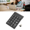 Wireless Number Pad 2.4G Receiver Black 18 Concave Keys Battery
