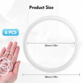 6 Pcs O-Rings, Kitchen Transparent Sink Plug Rubber Seal, Bathroom Bath Plug Seal, Rubber O-rings for Sink Plug Replacement