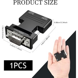 8K VGA to HDMI，HDMI to VGA Adapter,8K Converter with Full HD Audio Video Output,For TV, Computer,Laptop, PC, Monitor, Projector, etc.…