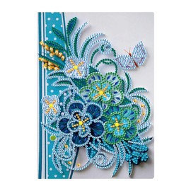 DCIDBEI Notebooks Diamond Painting Notebook A5 Diamond Painting Journal Book Diamond Craft Set Adults Flowers Blue Diary Girls Sketchbook A5 Painting by Numbers Leisure Book
