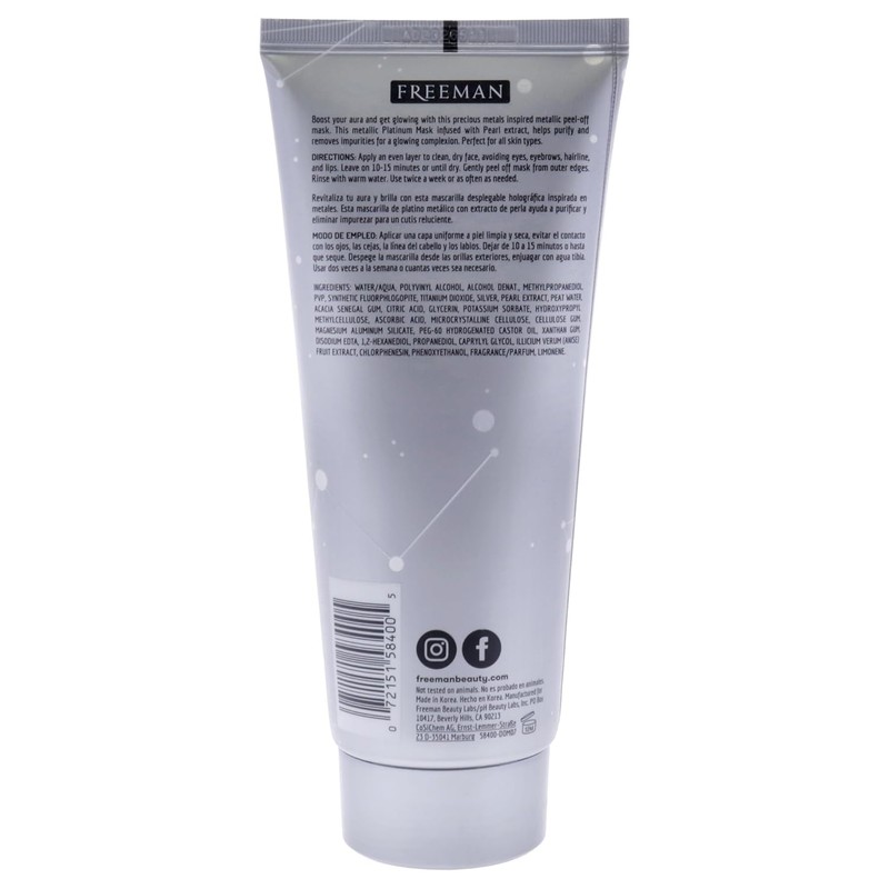 Cosmic Metallic Peel Off Mask - Freeman Women's Purify Platinum