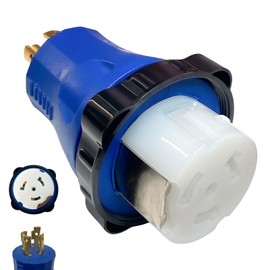 Upgraded NEMA L14-30P to SS2-50R RV Marine Power Generator Adapter, 30A 4-Prong Twist-Lock Generator to 50A Marine Shore Power with Locking Ring, 125V/250V, ETL Listed