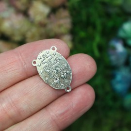 Miraculous Medal Rosary Centerpieces in Antique Silver Color - 5pcs