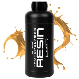 HATCHBOX 8K 3D Printer Resin Pro, High Precision Low Odor UV Curing 405nm Photopolymer 3D Printing Resin Liquid for LCD DLP Printing, 1000g Yellow