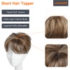 Short Hair Toppers for Women with Thinning Hair Brown Highlight