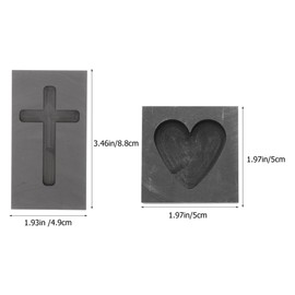 Operitacx Graphite Ingot Mold, Cross Heart Graphite Molds for Casting Metal Gold Silver Aluminum Copper Brass