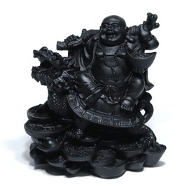 【Stone Distribution Center】 【Sculpture Figurine】Dragon Turtle & Obsidian (Obsidian) Natural Stone Power Stone
