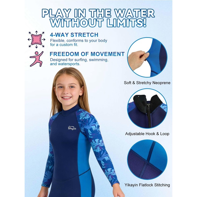Yikayin Costumi da Bagno per Bambini Lunghezza Intera, Muta da
