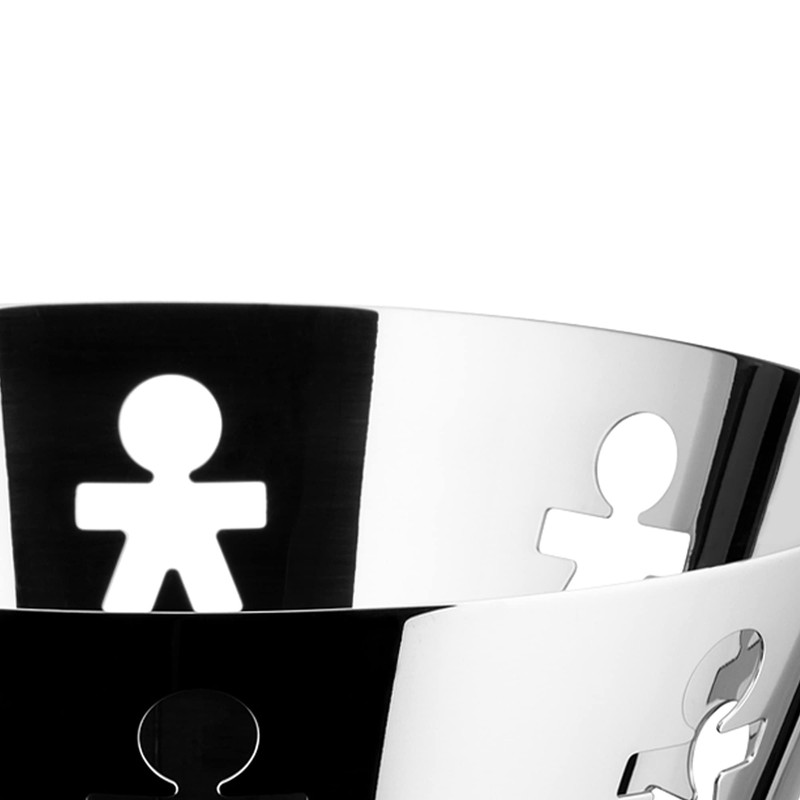 Alessi | Girotondo AKK04 - Designkorb mit Lochverzierung, Edelstahl 18/10,