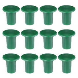 12PCS Rebar Caps Mushroom Rebar End Caps Green Plastic Safety Cap Garden Safety Cane Cap Tube End Cover Screw on Rebars Stakes for Building Construction Protection Stakes, 0.63Inch