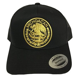 Mexico Michoacan Logo Federal hat Black mesh Snapback visera doblada