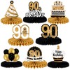 LINGTEER Happy 90th Birthday Table Honeycomb Centerpieces Perfect for Cheers